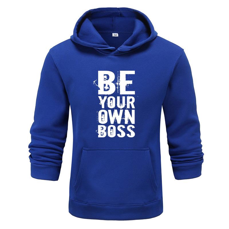 Осень и зима, новинка, персонализированная одежда с принтом «Будь своим боссом», мужская и женская толстовка с капюшоном для влюбленных, пуловер для бега, спортивная толстовка