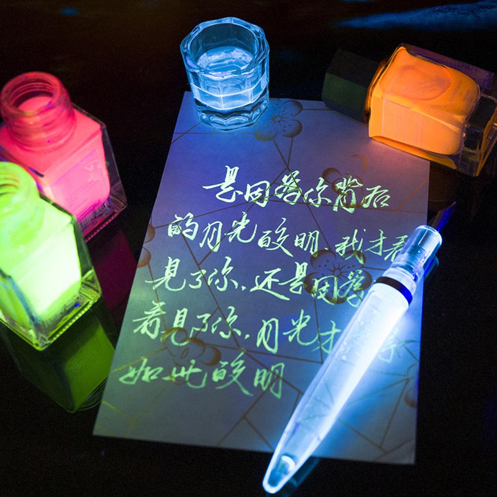 Colorful Invisible Ink for Illustration Drawing Calligraphy Writing 18ml Calligraphy Ink with UV Light for Dip Pen