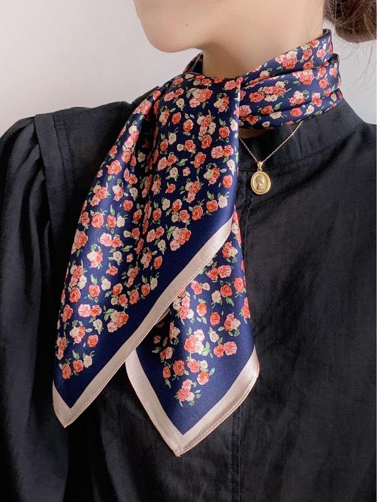 Yang Caiyu Style Striped Silk Square Scarf - Summer Sunscreen Accessory & Headband