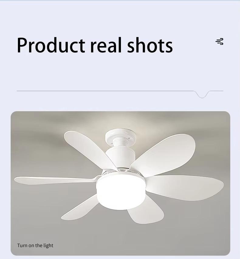 E27 Base Led Ceiling Fans Lights Bulb Ceiling Fan with Light and Remote Control 3 Colors 3 Speeds 42/52cm for Bedroom Dimmable