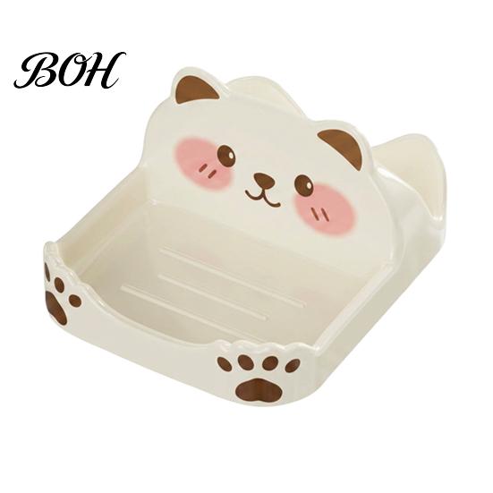 Pot Lid Organizer Cute Bear Holder for Kitchen Countertop, Multipurpose ABS Chopping Board Plastic Spatula Spoon Rest, Easy Clean Cooking Utensils