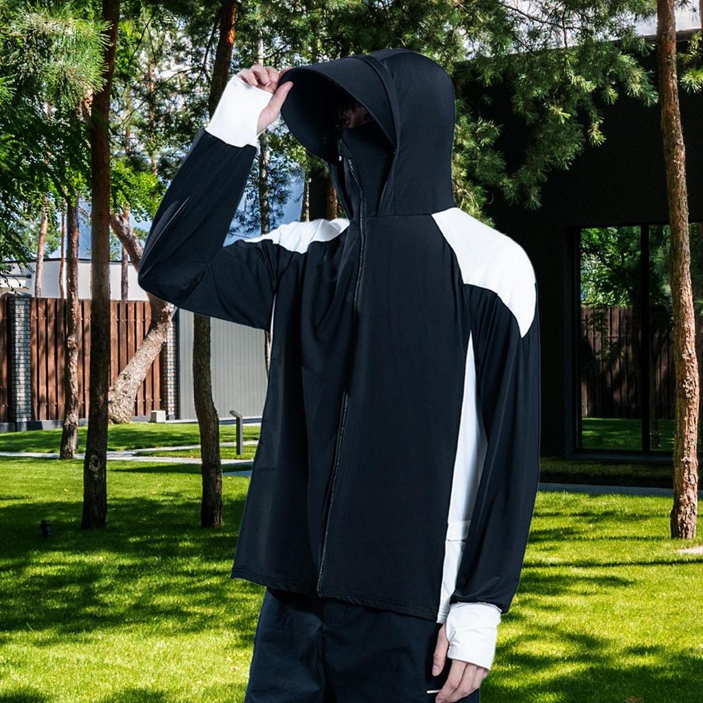 Мужская рубашка с капюшоном и защитой от солнца, охлаждающая мягкая со съемным козырьком, летняя толстовка с капюшоном для рока