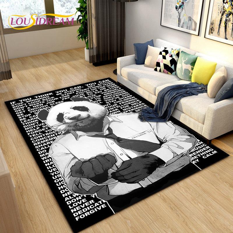 3D Cartoon Cute Panda Area Rug,Carpet Rug for Living Room Children's Room Decoration,Kid Play Crawl Soft Non-slip Floor Mat Gift