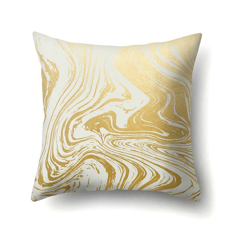 Nordic Ins Marble Polyester Pillowcase Car Decoration Home Printed Waist Cushion Pillowcase