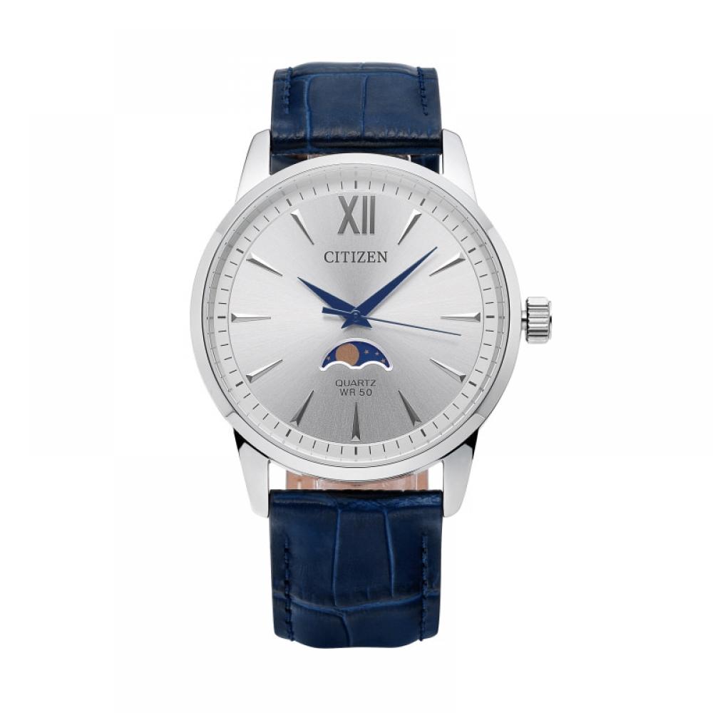 Citizen Ak5000 03a Мужские кожаные часы Moon PhaSe