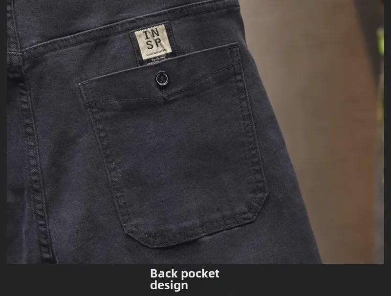 Мужские черные узкие джинсы премиум-класса в корейском стиле - осенний трендовый легкий роскошный эластичный облегающий крой