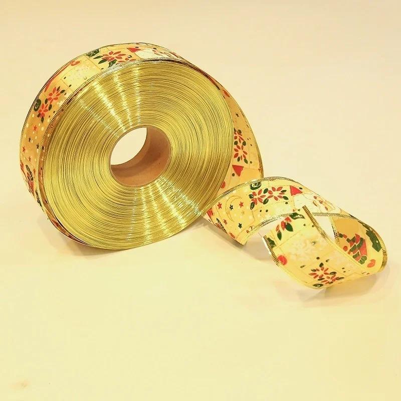 1 шт. Рождественская декоративная лента, лента для украшения рождественской елки, завязка, лента для украшения подарочной коробки