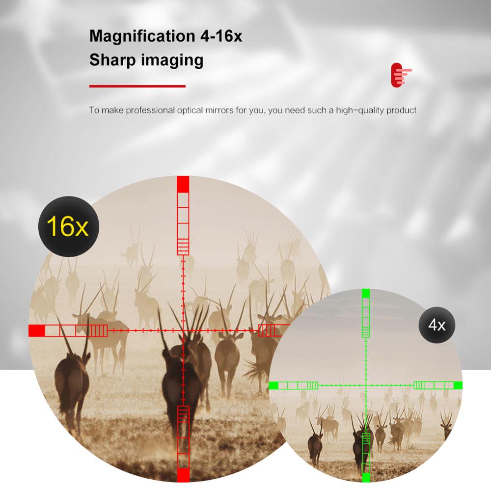 4-16X40 AOE Телескопическая линза для винтовки, оптика для франкотирадора, цветная дорадо, тактическая, Rojo, Verde