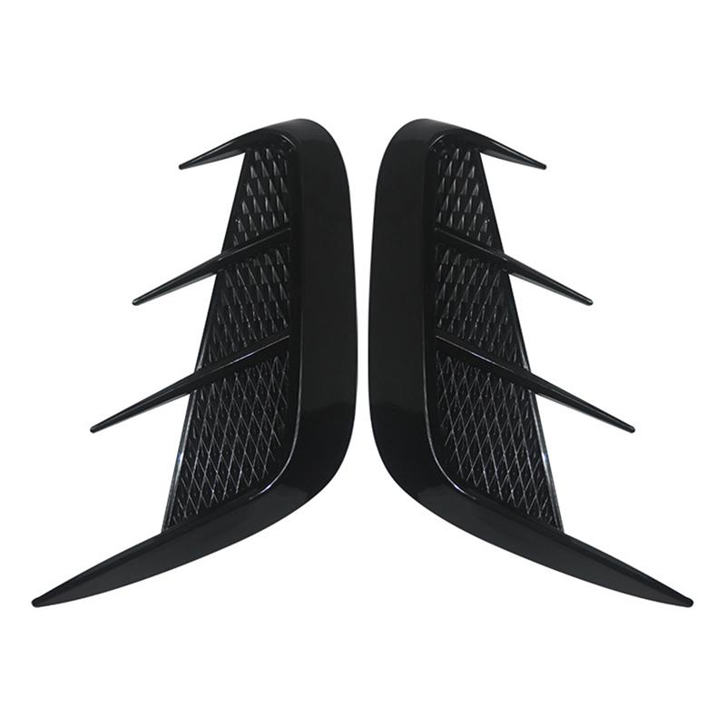 1 Pair Car Body Decoration Universal Carbon Fiber Pattern Soft Front Bumper Side  Air Flow Vent Cover Diy Accessories