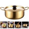 Stainless Steel Soup Pot with Lid Hot Pot Korean Ramen Pot  Camping Cookware