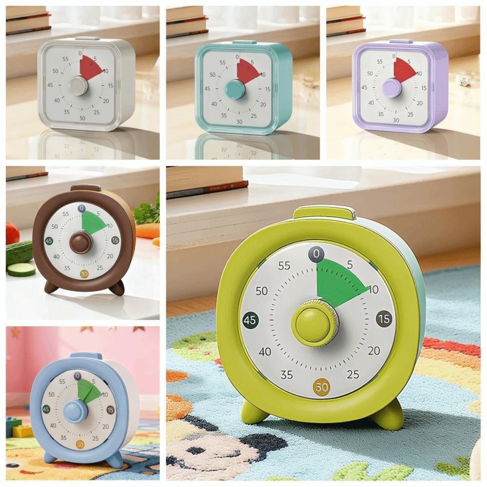 Round/Square Countdown Alarm Clock 60 Minutes Kitchen Timer Visual Timer  Kids Children Reminder