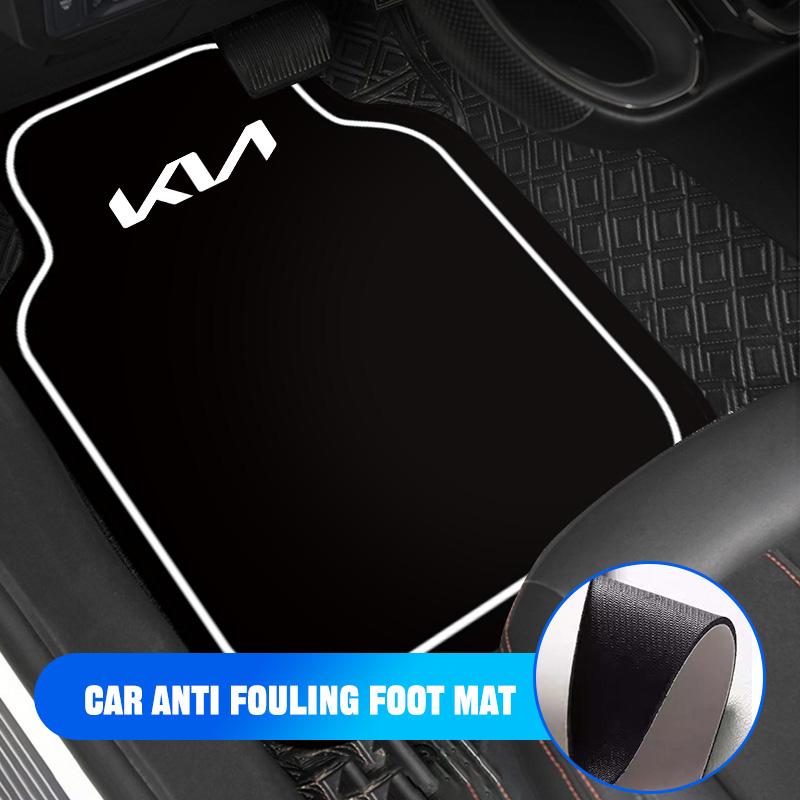ABCDFE1 2/4pcs Leather Car Floor Mats Carpet Cushion For KIA KN Sportage Ceed Sorento Cerato Optima Picanto Rio Soul Stonic Forte Cerato