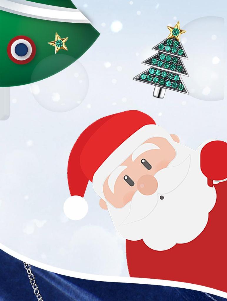 Min Yue Original S925 Silver Necklace with Zircon Christmas Tree Pendant for Women - European & American Style Clavicle Chain