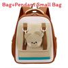 Nylon Preschooler Color Block Backpack With Cartoon Animal Pendant Small Bag
