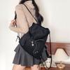 Girls Canvas Backpack With Drawstring Hood And Angel Wing Pattern For Daily Use And Travel