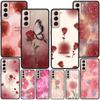 Чехол с рисунком розы для Samsung Galaxy S20 FE S22 S23 Ultra S21 S10 Lite S9 S8 Plus S7 Edge, черный, мягкий силиконовый чехол для телефона