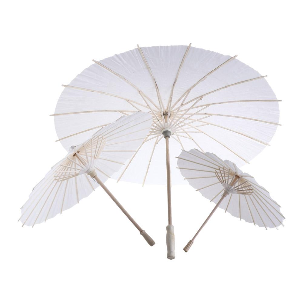 Long-handle Decorative DIY Handmade Dance Prop Paper Umbrella Painting Supplies Photography Prop