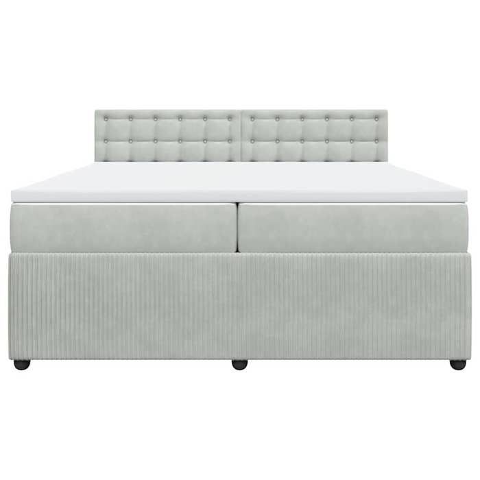 Maison Exclusive - Sommier à lattes de lit et matelas Gris clair 200x200cm Velours