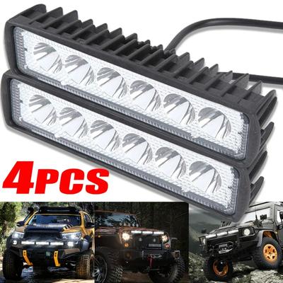 6LED 18W Автомобильный свет 12V Авто Внедорожник Грузовик Фары 6000K Дневные ходовые огни Прожектор Яркий водонепроницаемый рабочий свет