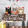 Cute Cat Pendant 2D Flat Wall Decor Trendy Christmas Hanging Ornament for Door Bedroom