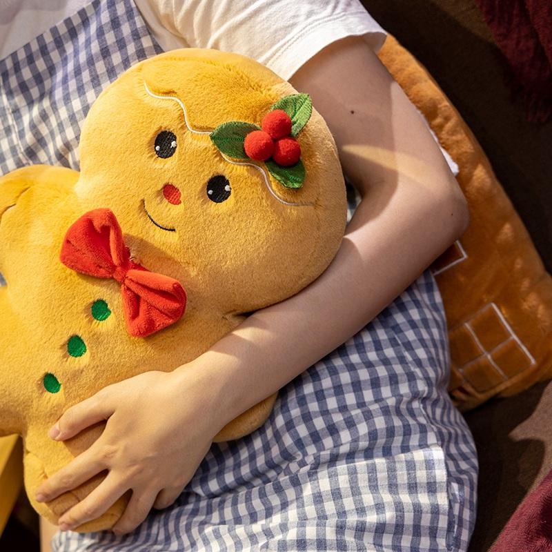Кавайная Мультяшная Рождественская Серия Плюшевая Кукла Подушка Снеговик Дом Пряничный Человечек Рождественская Елка Плюшевая Игрушка Домашнее Праздничное Украшение
