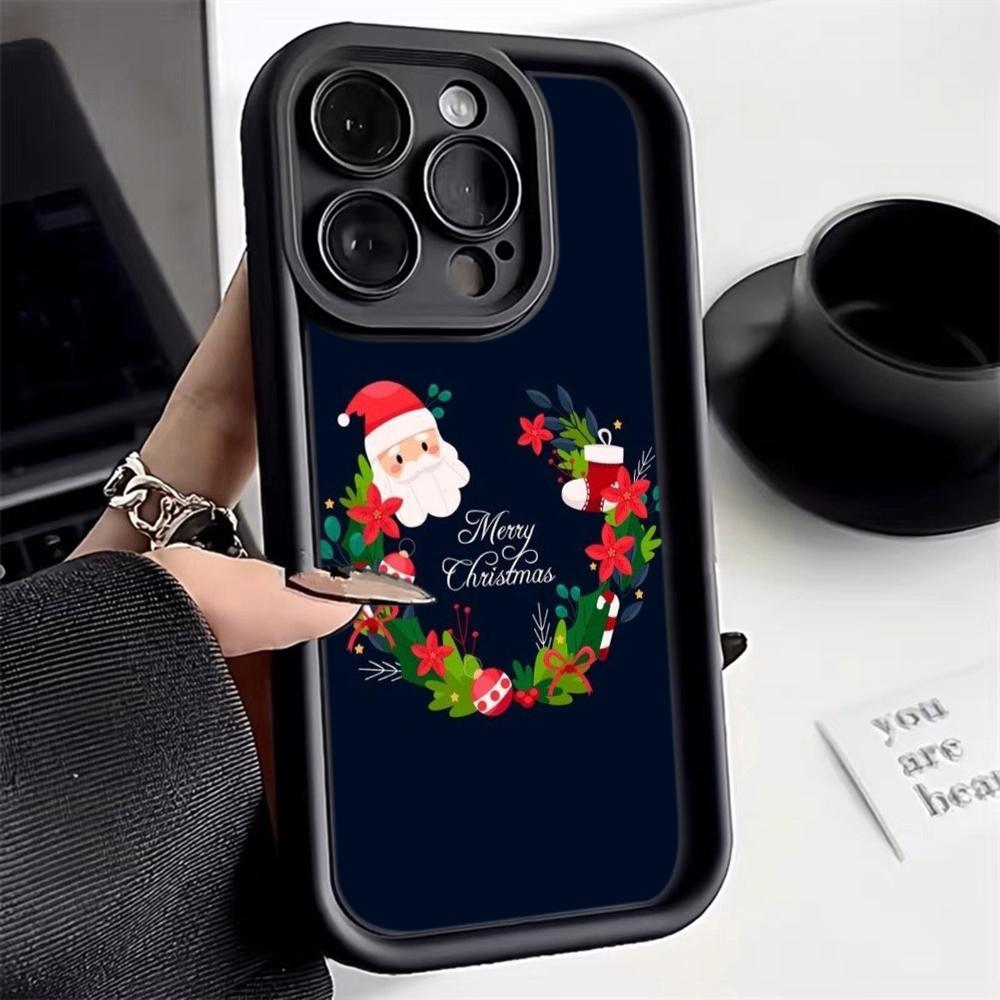 N108 Happy New Year Christmas Desig Soft Angel Eyes Phone Cases for Samsung S23 S24 Ultra S21FE A54 A34 A13 A14 A06 A24 Realme12 OPPO Shockproof Cover