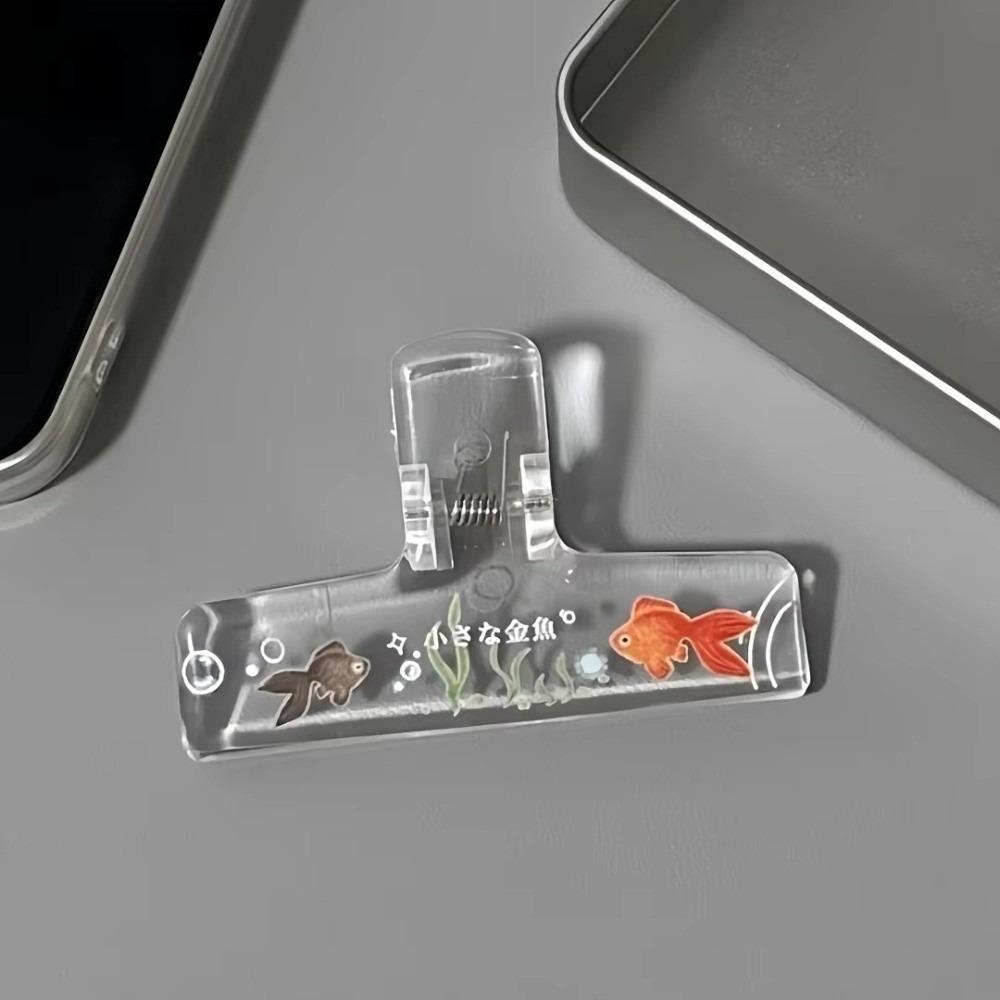 Durable Transparent Acrylic Goldfish Holder Anti-Slip Multifunctional Book Holder Desktop Organizer Document Holder Office Use
