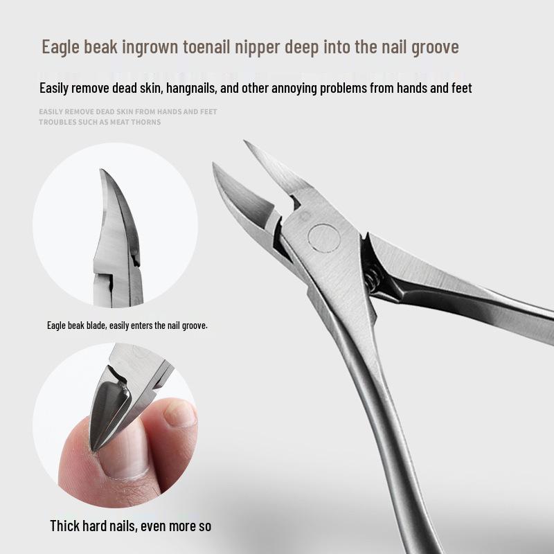 Набор из 8 предметов из нержавеющей стали для стрижки ногтей «Орлиный клюв» с сумкой на молнии