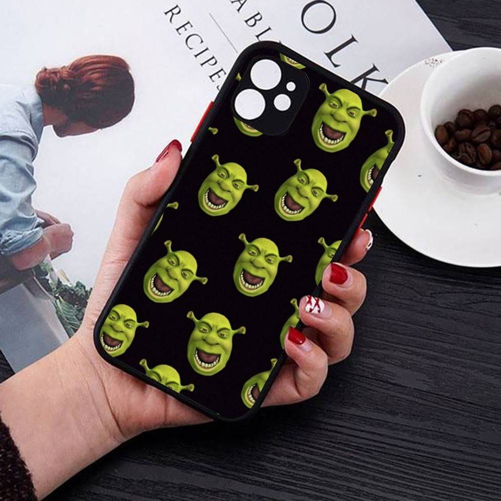 Cartoon S-Shreks Phone Case For IPhone 14 11 12 13 Mini Pro Max 8 7 Plus X XR XS MAX Translucent Matte Cover