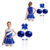 Kids Girls Sparkly Cheer Costume Sequined Patchwork Dress Invisible Zipper and Accessories