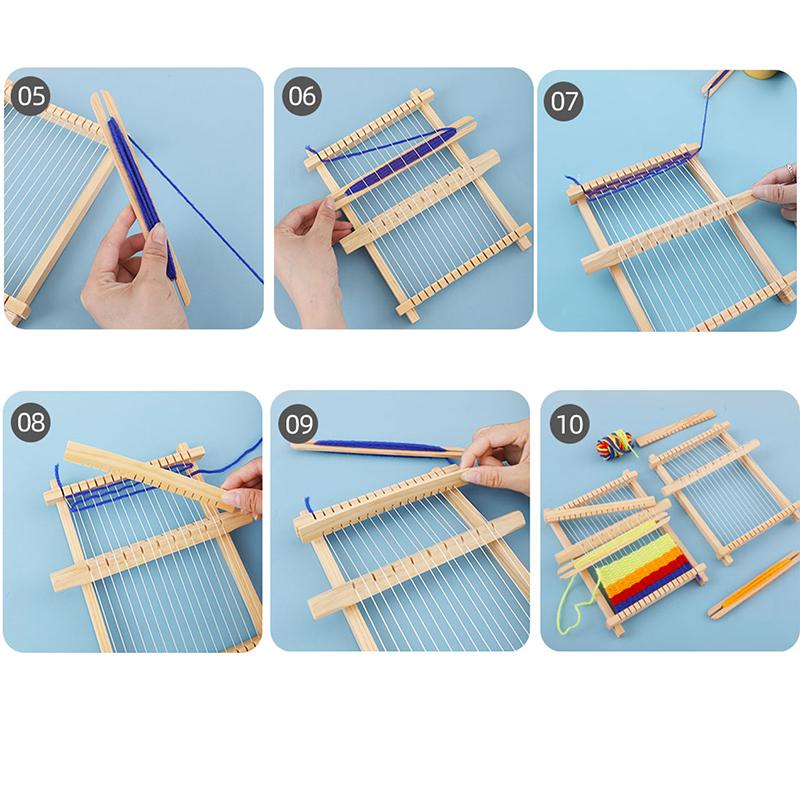 Деревянный ткацкий станок для детей DIY, набор игрушек для плетения, игрушки для ролевых игр, ручное вязание для девочек, бытовая вязальная машина, тренировка мелкой моторики