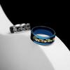 8 мм Кольца из нержавеющей стали с доминирующим узором дракона для мужчин и женщин, Панк, Инкрустированное синее кольцо из углеродного волокна, кольца для женщин
