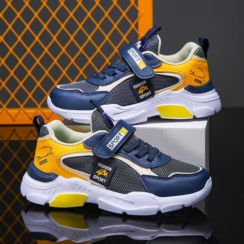 Sports Shoes Sports Shoes Boys' Medium and Large 2025 Mesh Leather Surface Children's Casual Shoes Casual Classmates Boys Running New