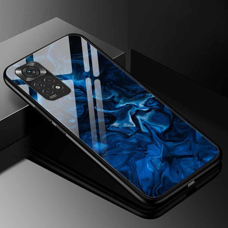 For Xiaomi Redmi Note 11s Case Tempered Glass Fashion Cover for Redmi Note 11 Pro 5G Global Note11 Case, 9s 10s Bumper Note11s