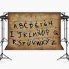 Рустикальный Алфавитный Фон Ретро Цветной Гирляндный Свет Алфавитный Фон Тема Вверх Ногами Фотореквизит для Хэллоуина Принадлежности для Вечеринки по Случаю Дня Рождения