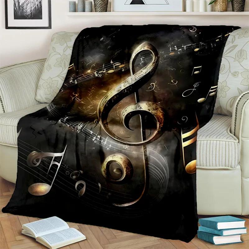 D Colorful Musical Note Throw Blanket Soft Cozy for Home Bedroom Sofa Picnic Travel Office Kids Cover Home Textiles