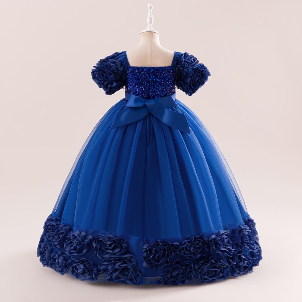 4-14 лет Рождественское платье принцессы для девочек-цветочниц для свадеб Летнее детское торжественное длинное платье с бантом для школьных вечеринок Детская новогодняя одежда