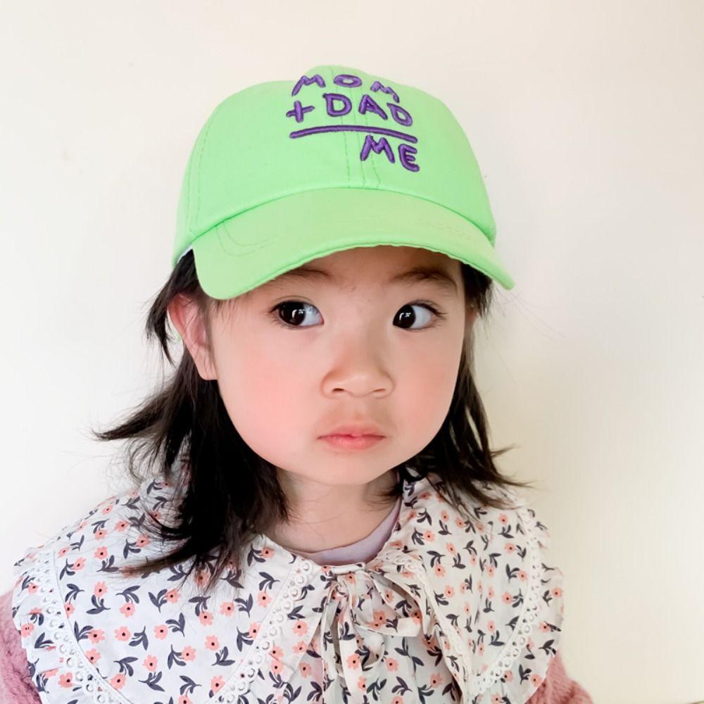MOM+DAD=ME Embroidery Baseball Caps Cute Sunscreen Hats Fashion Children's Cap For Boys Girls