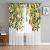 Summer Watercolor Lemon Tulle Window Curtains for Bedroom Luxury Home Decor Drapes In Living Room Chiffon Panels