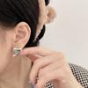 Solid Color Metal Stud Earring Pendientes Piercing Ear Stud Love Heart Earrings  Girls Gift