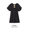 2025 Spring Women's European & American Style Short Sleeve Embellished Dress