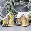 Christmas Luminous Cabin Christmas Wooden House Glittery LED Light Home Decoration Night Lamp Pendant