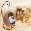 Hamster Coconut Bed Natural Coconut Hamster Hideout Hammock Suspension Coconut Husk Hamster Bed House With Warm Pad Small Animal