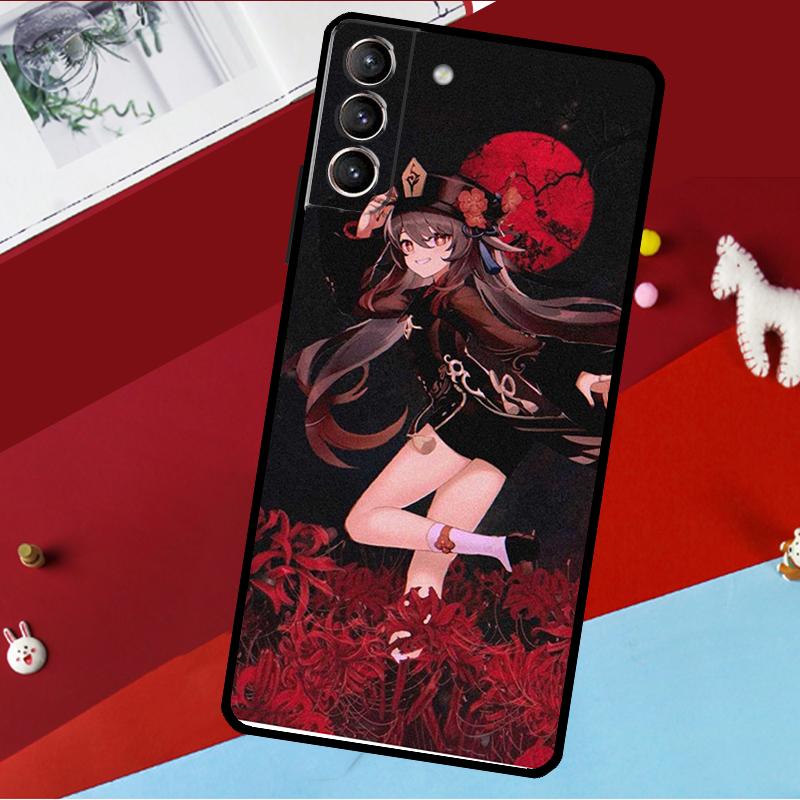 Чехол Genshin Impact Ху Тао для Samsung Galaxy S26 S25 S24 S21 S22 S20 Ultra S9 S10 Plus S23 FE S25 FE