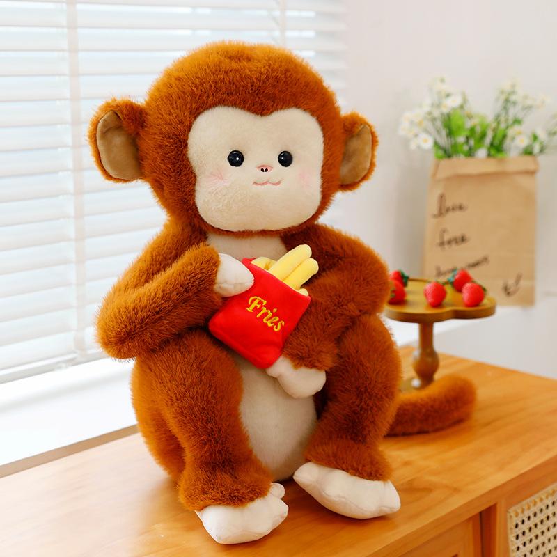 Monkey Toys Plush French Fries Golden Monkey Cartoon Animals Fill Doll Gift Toy