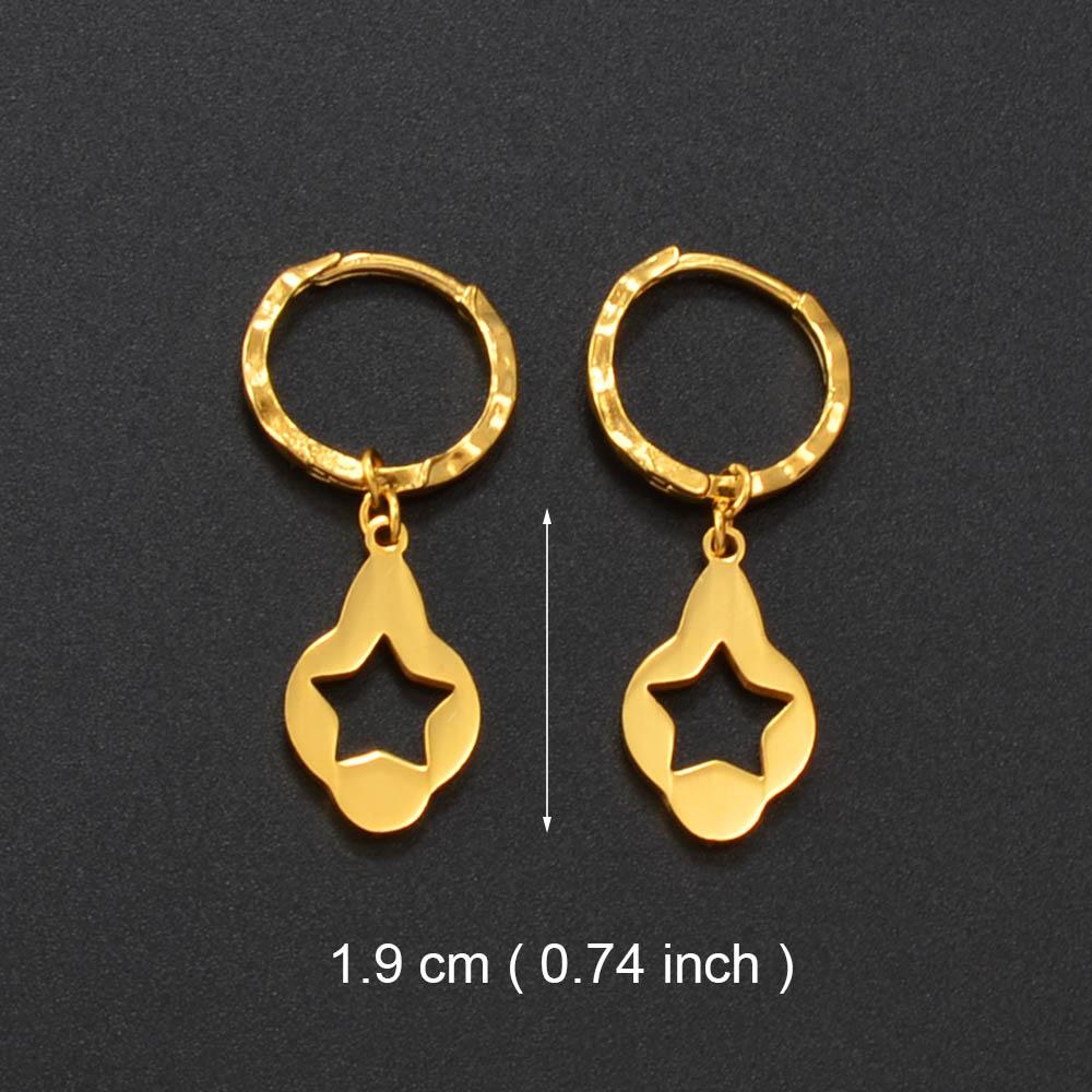 Anniyo Small Earrings for Women Girls Gold Color and Stainless Steel Kiribati Earring Island Style Jewelry #034021