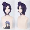 Аниме Конан, парик для косплея, темно-фиолетовый, 40 см, короткие волосы с пучком для вечеринки в честь Хэллоуина, рождественской ролевой игры