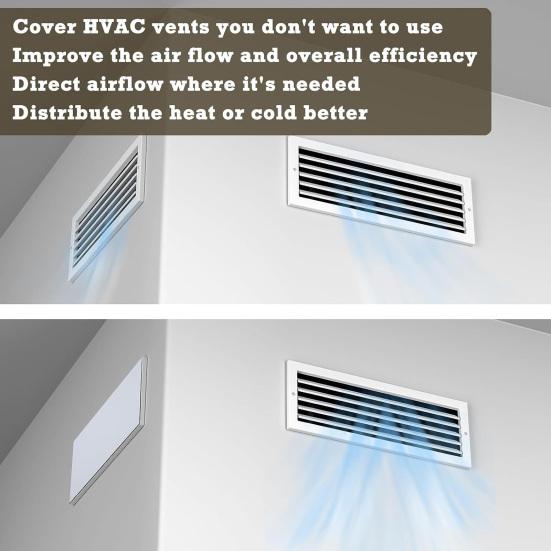 Магнитная белая вентиляционная крышка Высокопрочный ПВХ Толстый прямоугольник Режущийся дом Дом на колесах HVAC Пол Стена Потолок Воздухозаборник Вентиляционное отверстие Защитный лист