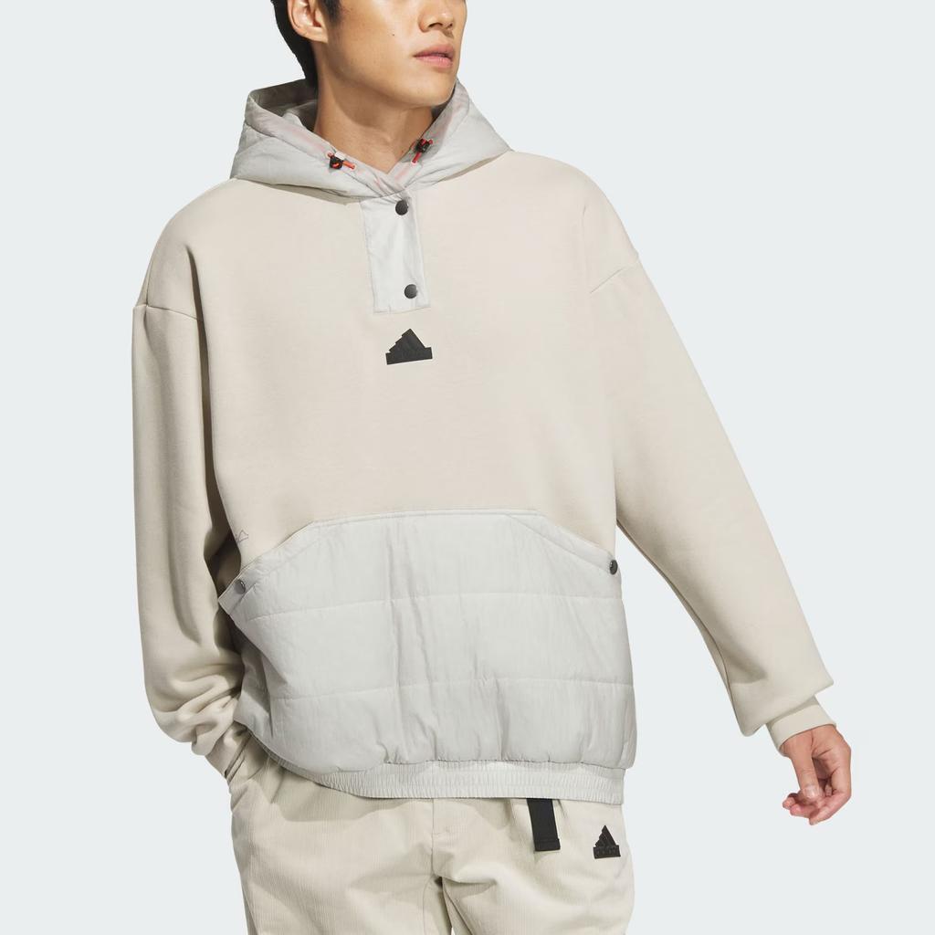 Adidas FW24 TECH WARM MIX TOP Sweatshirt Unisex Light Sesame Earth Gray JI8689