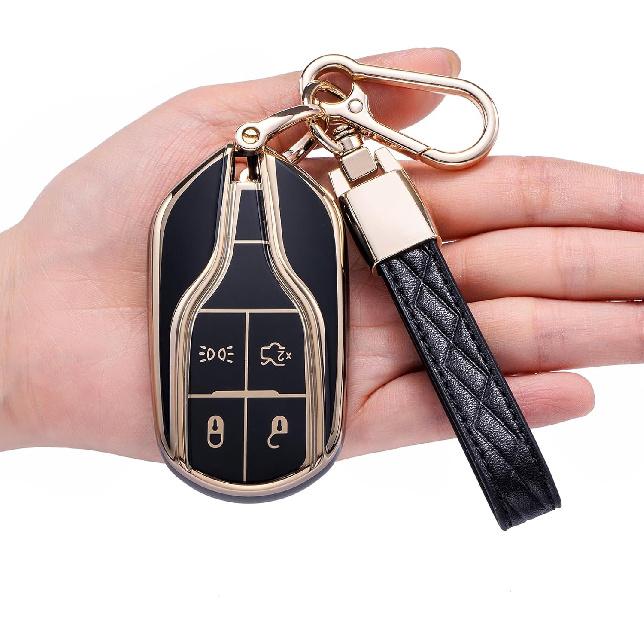 Key Fob Cover for Maserati,Soft TPU Key Case Shell Compatible with 2013-up Maserati Quattroporte,Ghibli,2017-up